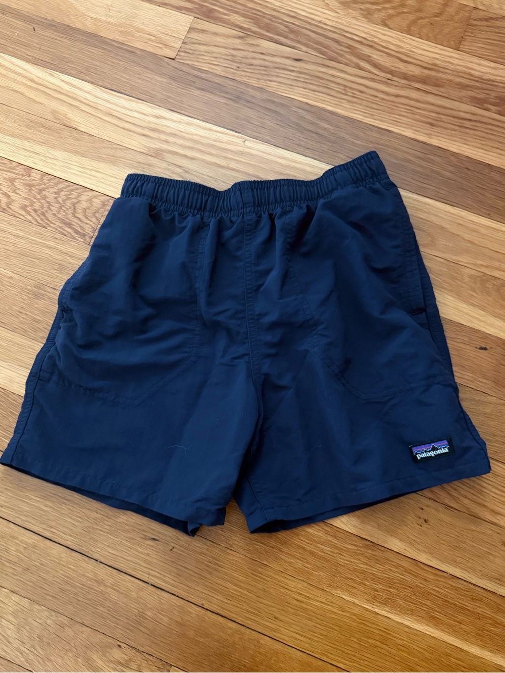 Patagonia Boys’ L(12) Navy Nylon Water-Repellent Shorts